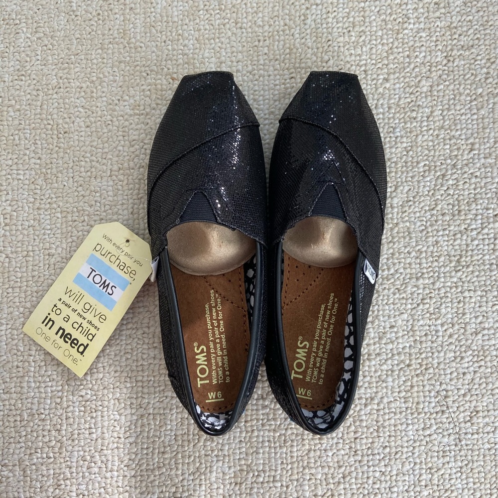 TOMS Black Glitter Shoe